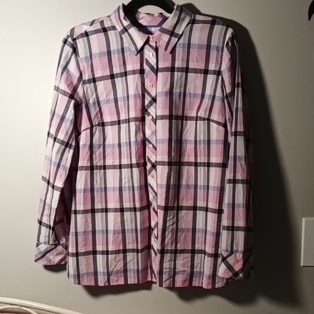 Talbots Pink Plaid Shirt